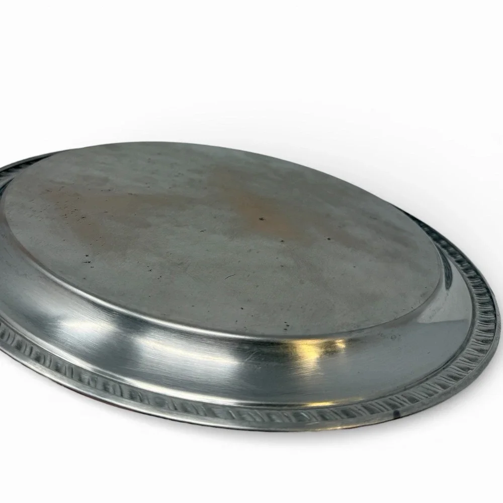 Silverplate Serving Tray Fales 1779‎ Round Shell Scroll Etched 12